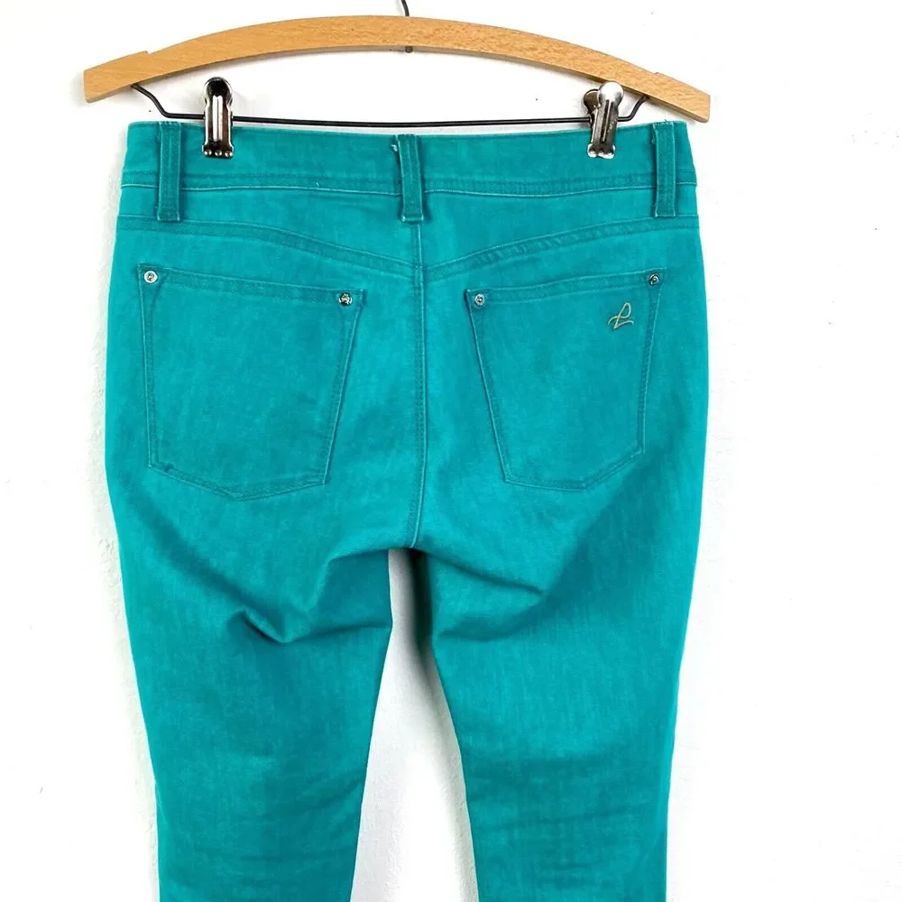 DL1961 Emma Leggings Jeans Woman Aqua Blue Low Waist 30x28